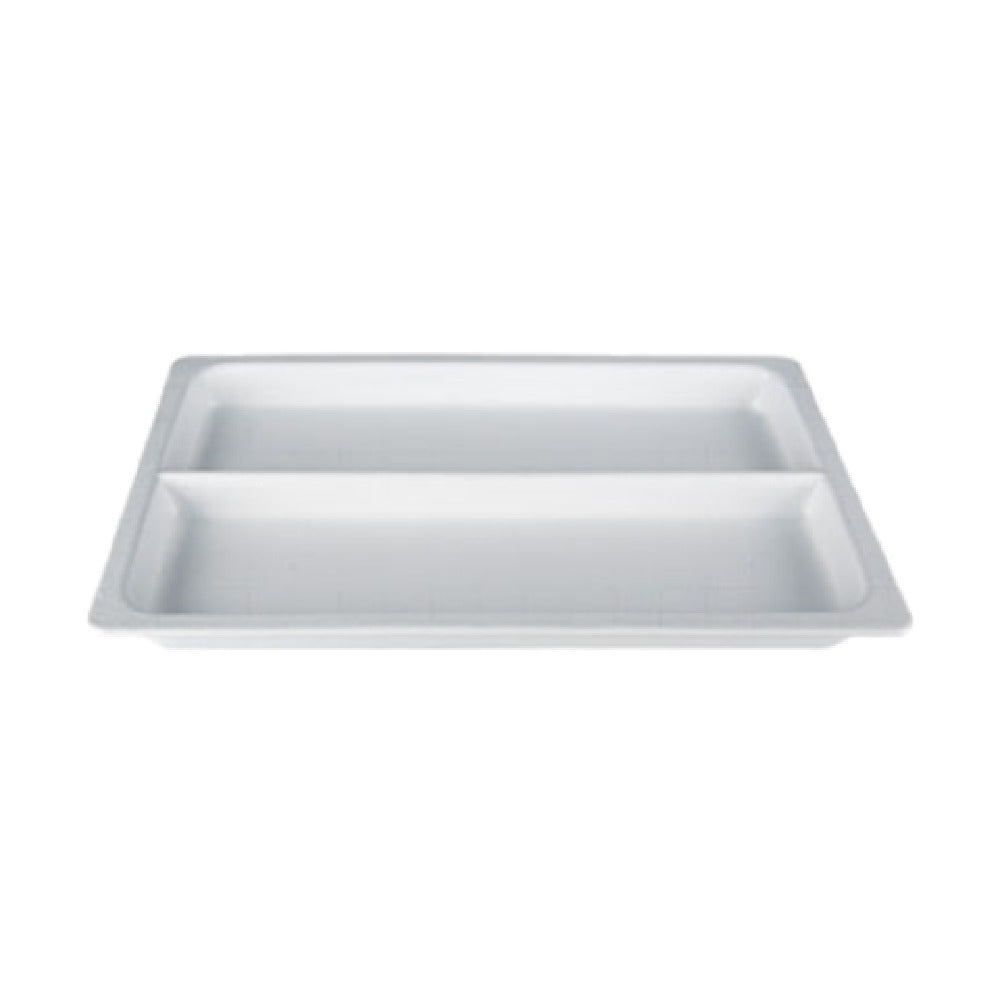 IH1S2-4S 4.2 qt. Full Size Deep Food Pan with Vertical Division - Sand - 20.87 x 12.8 in. - 1.57 in. Deep