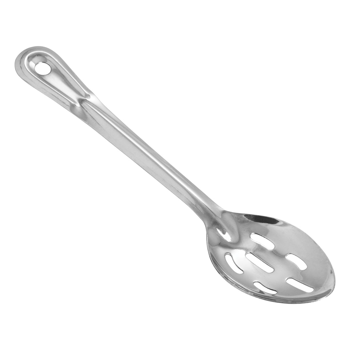 Picture of Winco BSST-11 Basting Spoon, Stainless Steel, 1.2 mm - Slotted, 11 in.