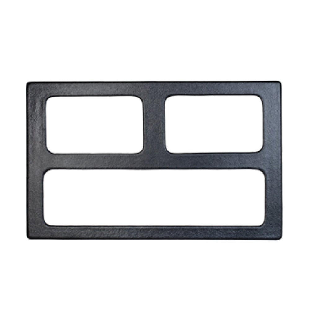 T0A27BB 20.81 x 12.75 in. Cast Aluminum & Resin Coating Single Tile with Three Rectangular Openings to Fit 1 x BUD25 & 2 x BUD23 - Black