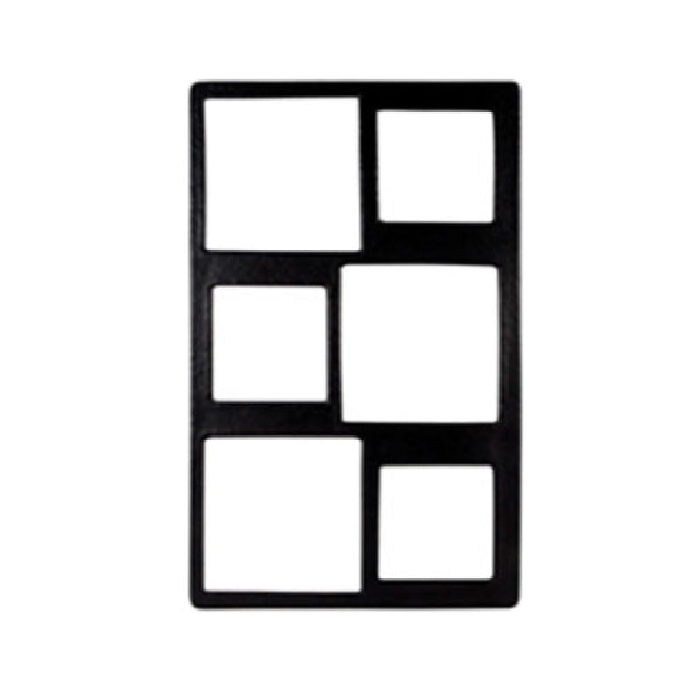 T0A3BB 20.82 x 12.75 in. Resin Coated Aluminum Single Tile with Six Square Openings to Fits for IS012 & IS022 & IS013 & IS014 - Black