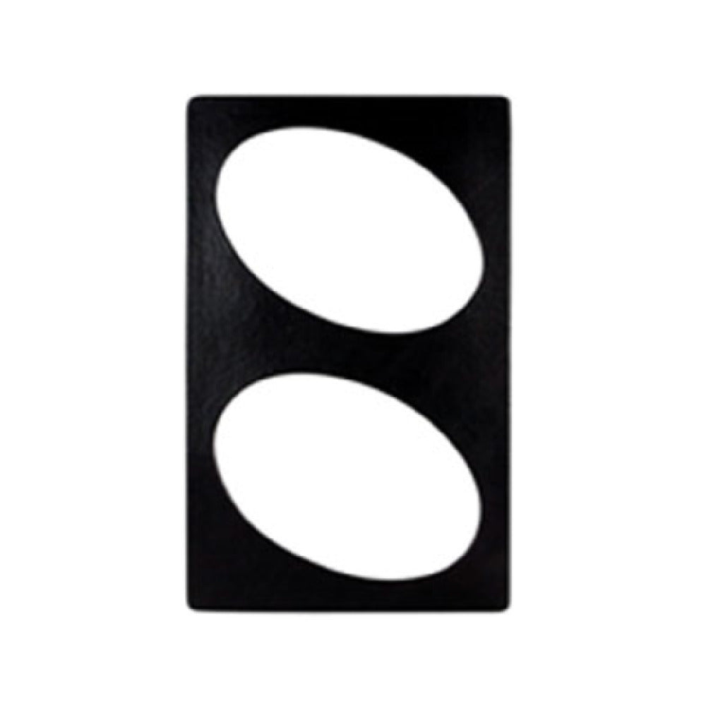 T0A6BB 20.82 x 12.75 in. Resin Coated Aluminum Single Tile with Two Oval Openings to Fits for CO004 - Black