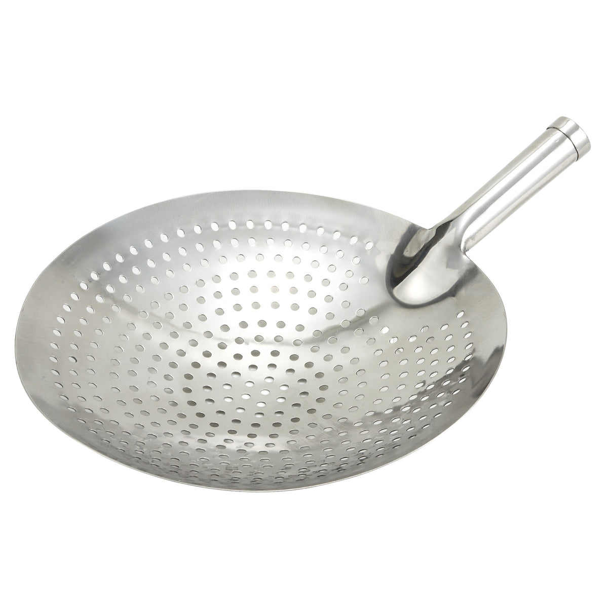 Picture of Winco SC-12 12 in. Extra Strength Short Handle Skimmer, Stainless Steel