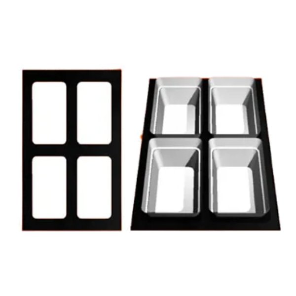 T0B20LT 21.69 x 13.25 in. Resin Coated Aluminum Single Tile with 4 Rectangular Openings to Fits for BUD23 & TPUD43 - Latte