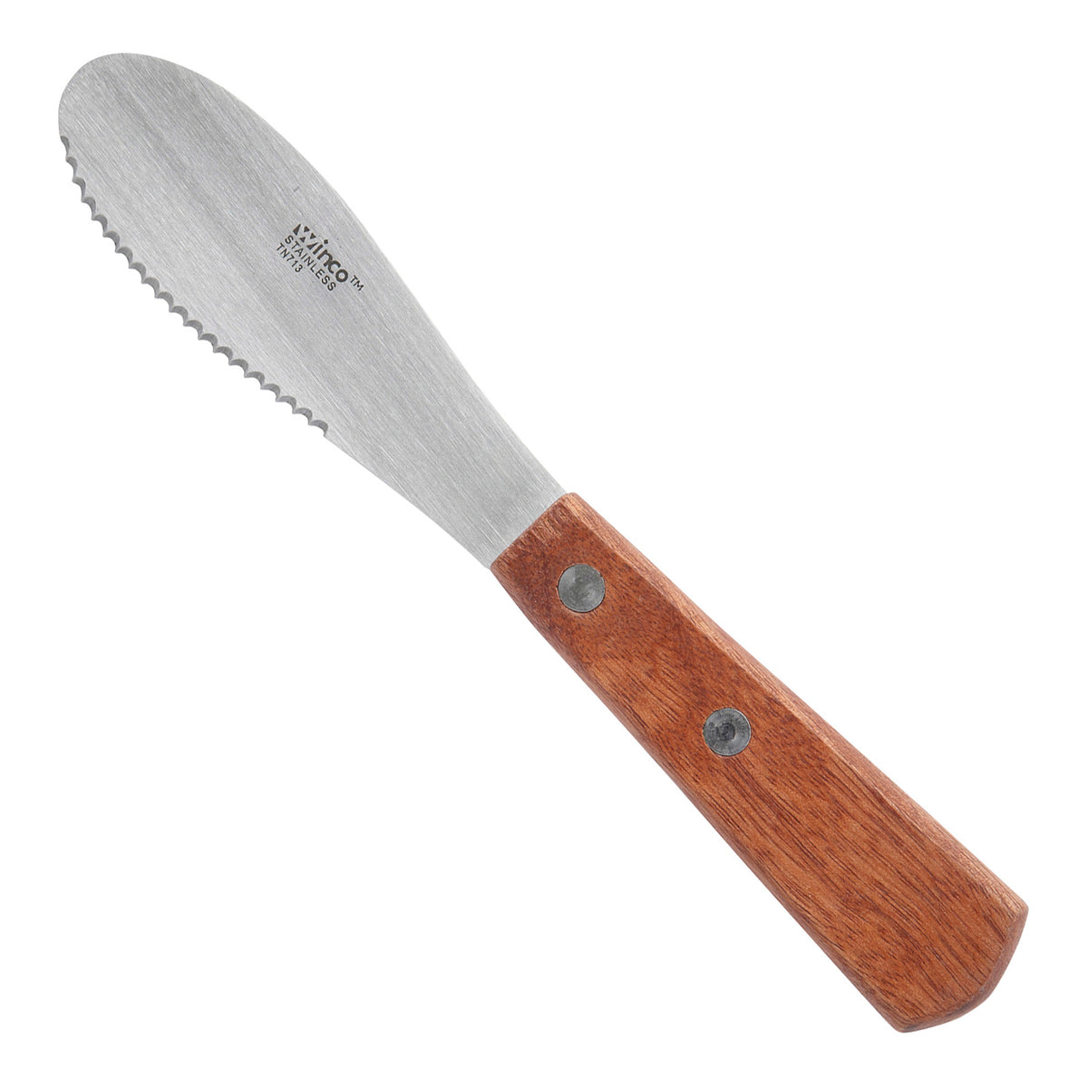 Picture of Winco TN713 Sandwich Spreader, Wooden Handle, 3.63 x 1.25 in. Blade