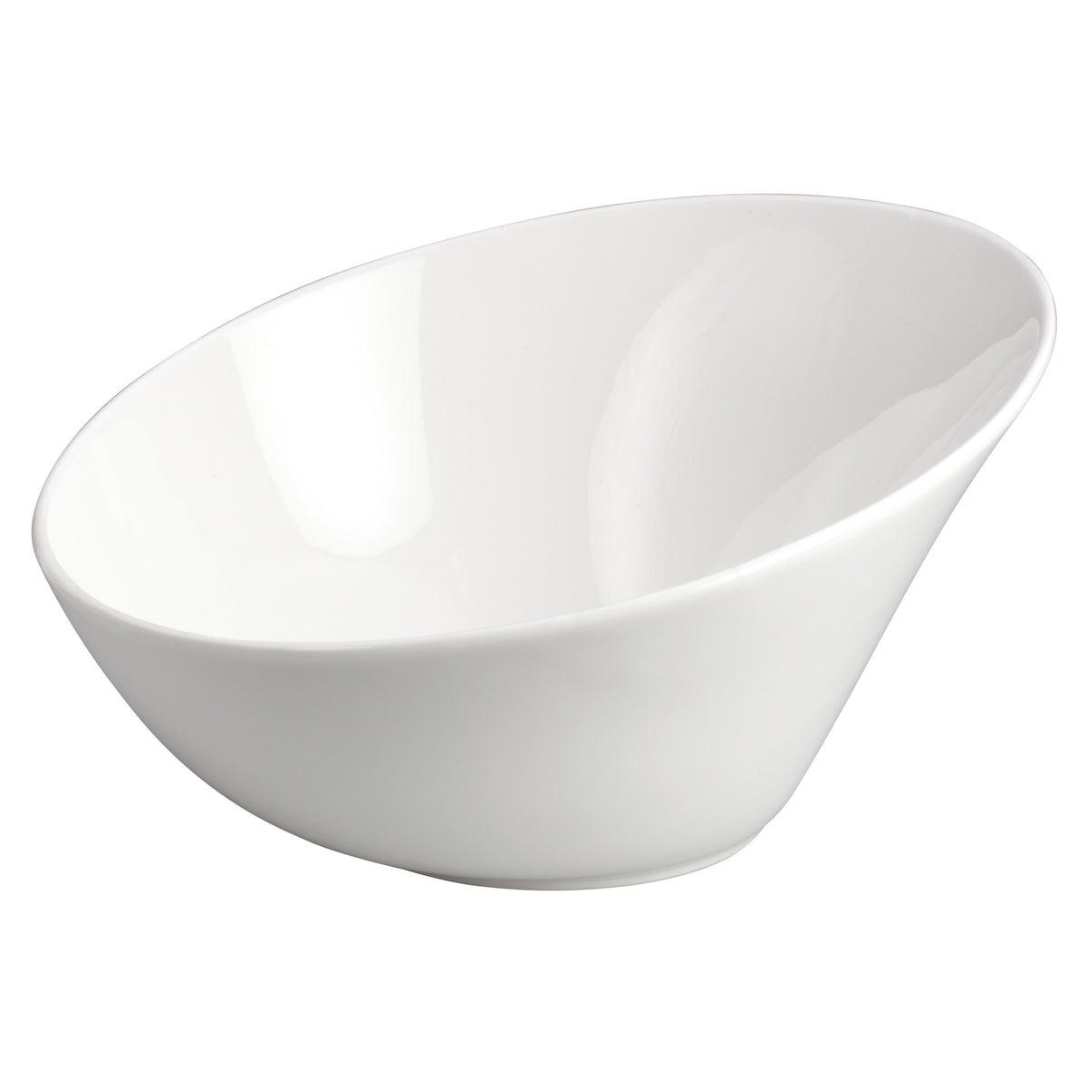 Picture of Winco WDP003-203 9.5 in. Dia. Porcelain Angled Bowl, Creamy White, 12 Piece