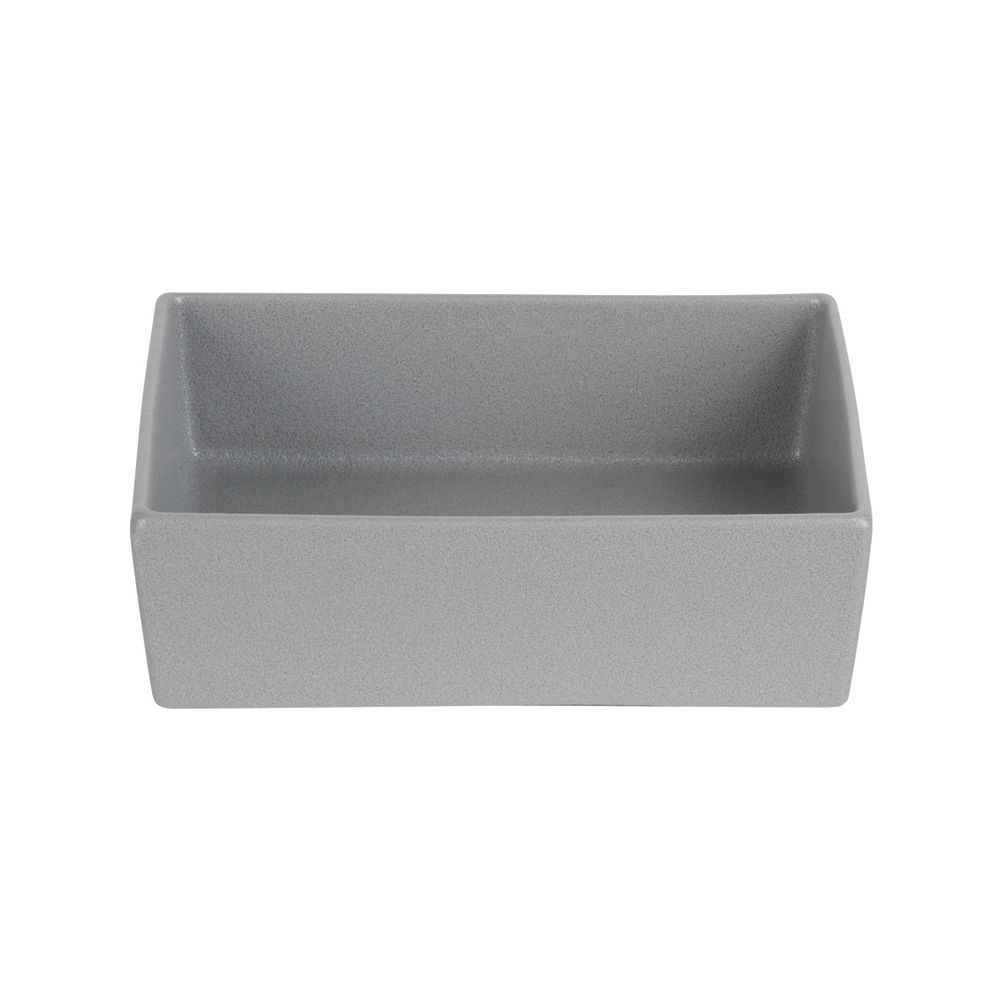 COMP02ST 2.4 qt. Rectangular Straight Sided Salad Bowl - Steel - Classic Finish - 10 x 7 in. - 3 in. Deep