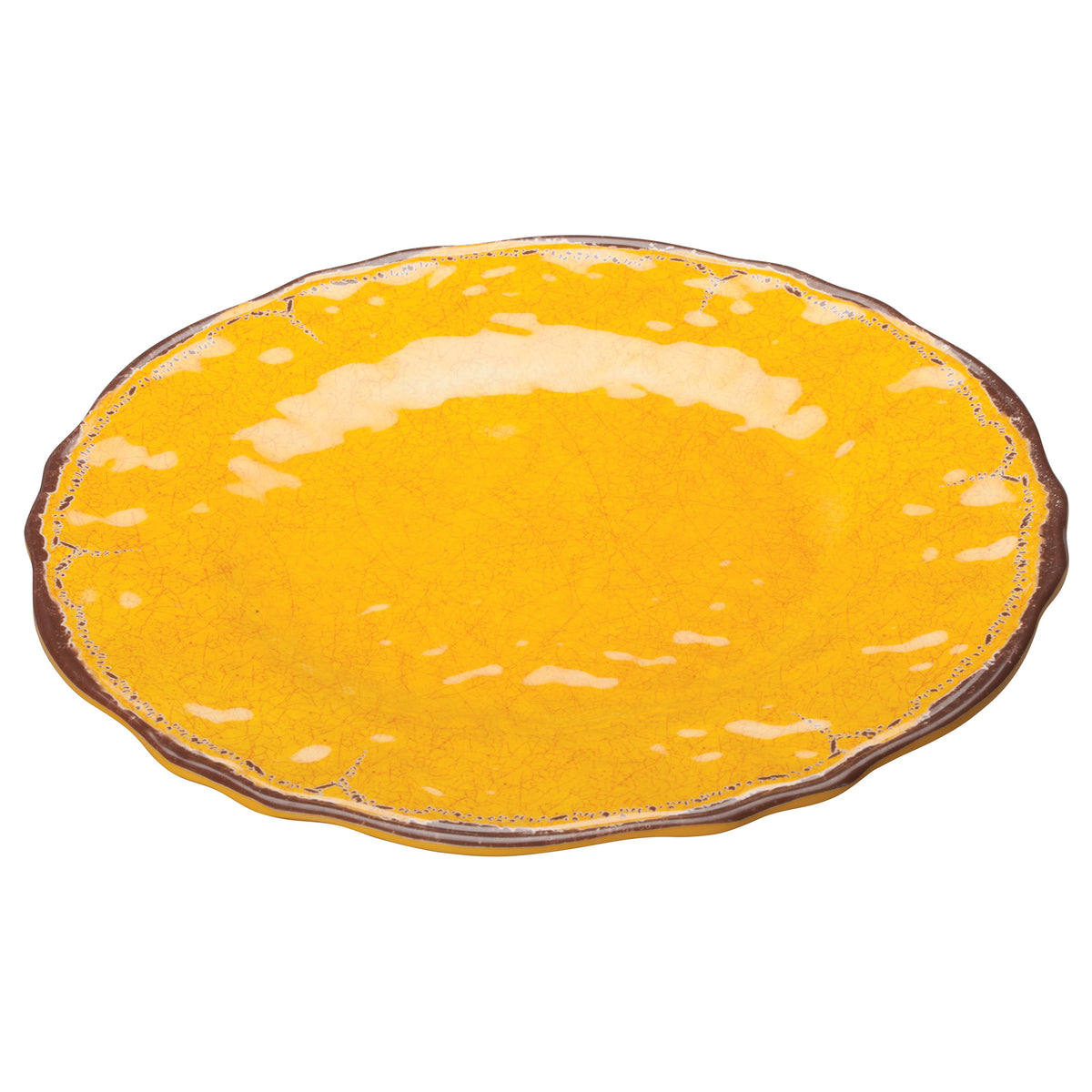 Picture of Winco WDM001-601 9 in. Dia. Melamine Hammered Plate, Yellow, 24 Piece