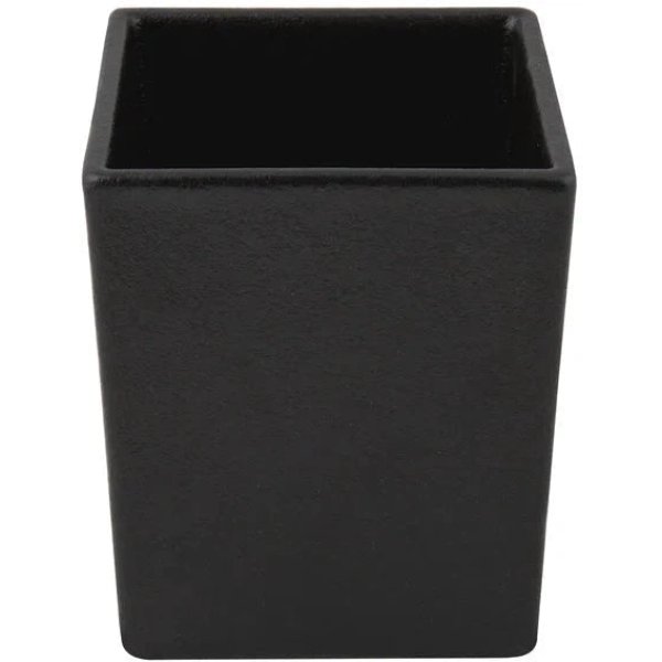 COMP08-MOD-BB 1.3 qt. Square Straight Sided Salad Bar Bowl - Black - Mod Smooth Finish - 10 in. - 1.54 in. Deep