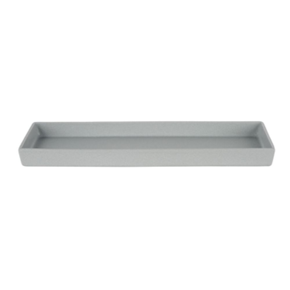 COMP09MW 2.1 qt. Rectangular Straight Sided Salad Bowl - Marble White - Classic Finish - 6.97 x 19.84 in. - 1.54 in. Deep