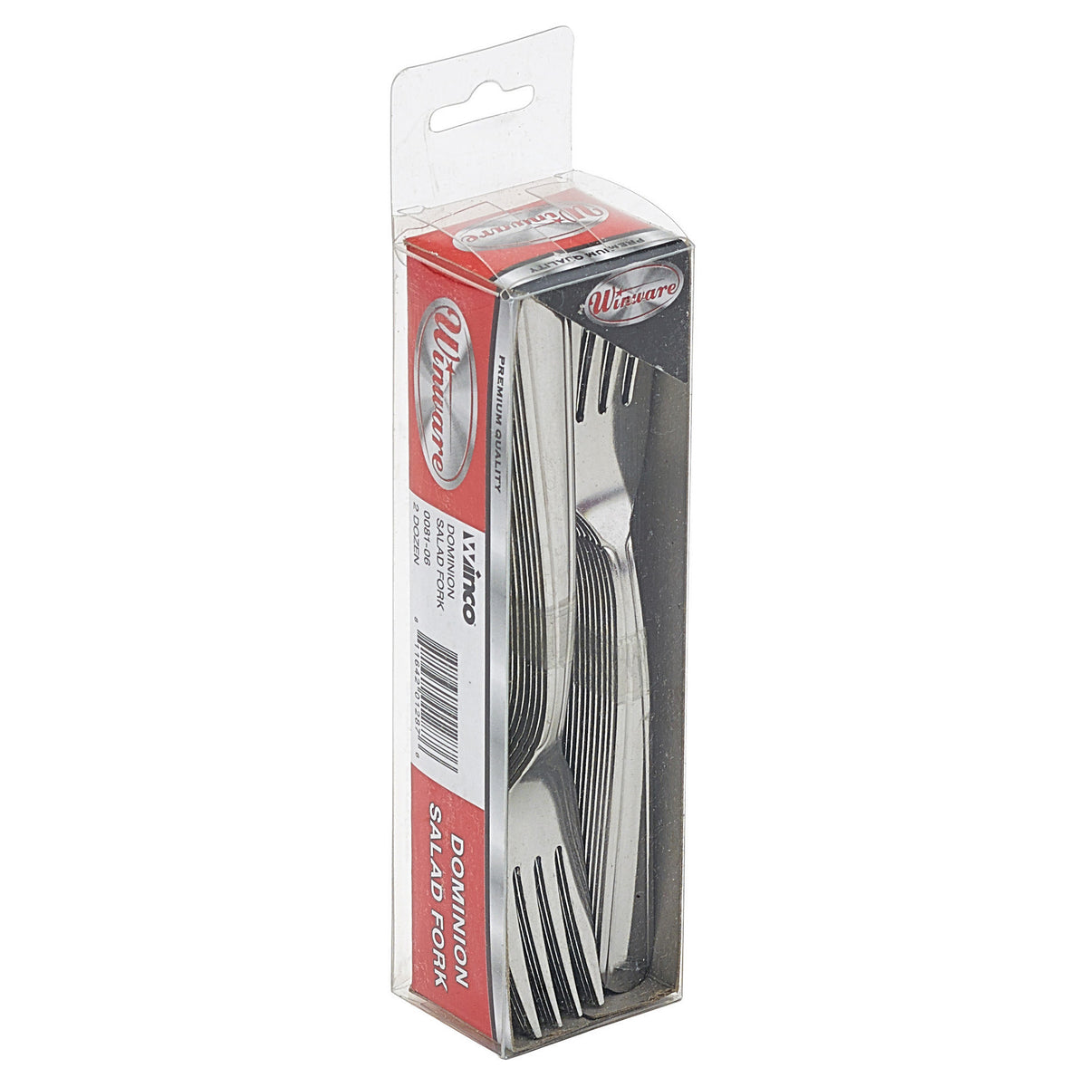 Winco 0081-06 6 1/8 Salad Fork with 18/0 Stainless Steel Grade, Dominion Pattern, 18-0 Stainless Steel, Pack of 24