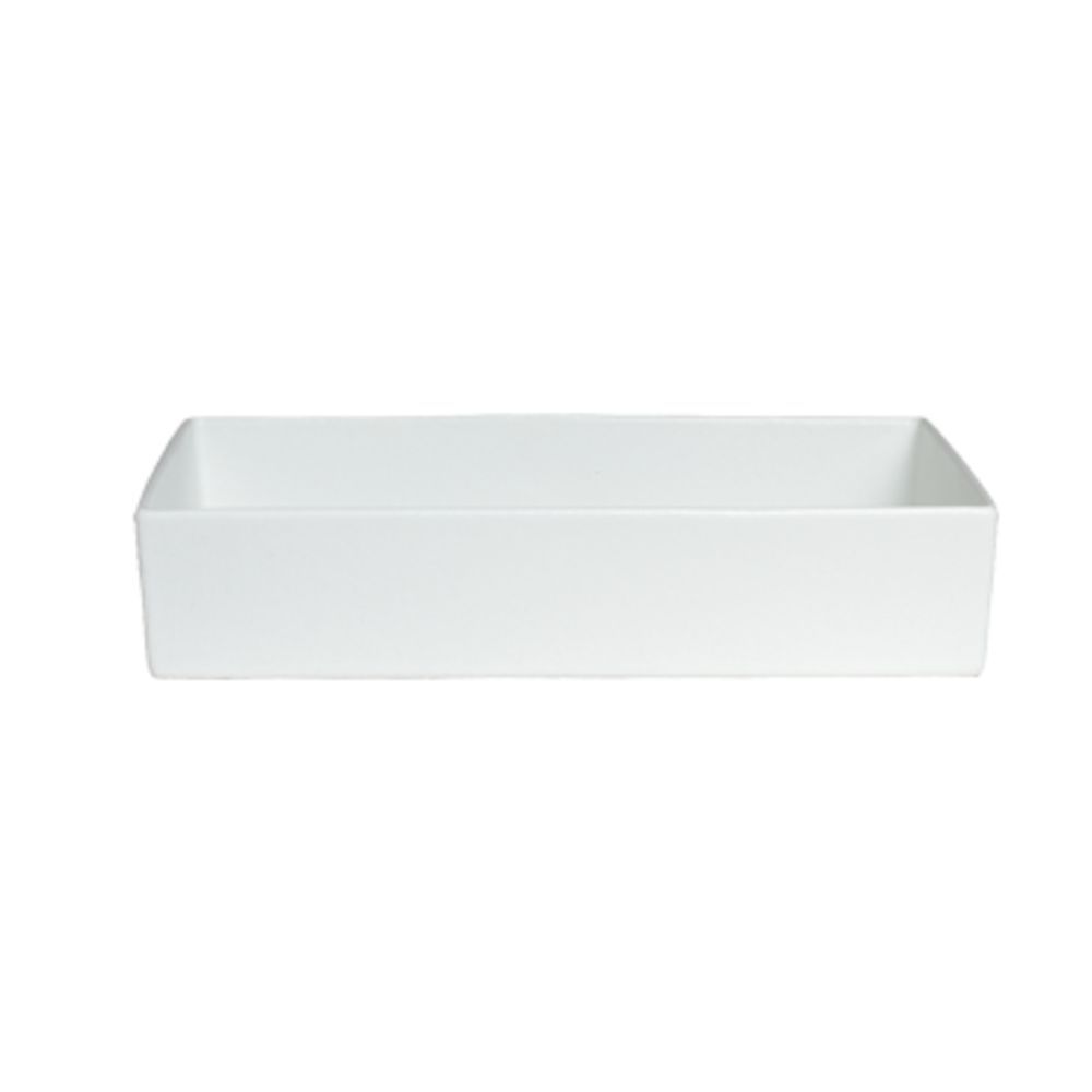COMP15MW 10.6 qt. Rectangular Straight Sided Salad Bowl - Marble White - Classic Finish - 20 x 10 in. - 4 in. Deep