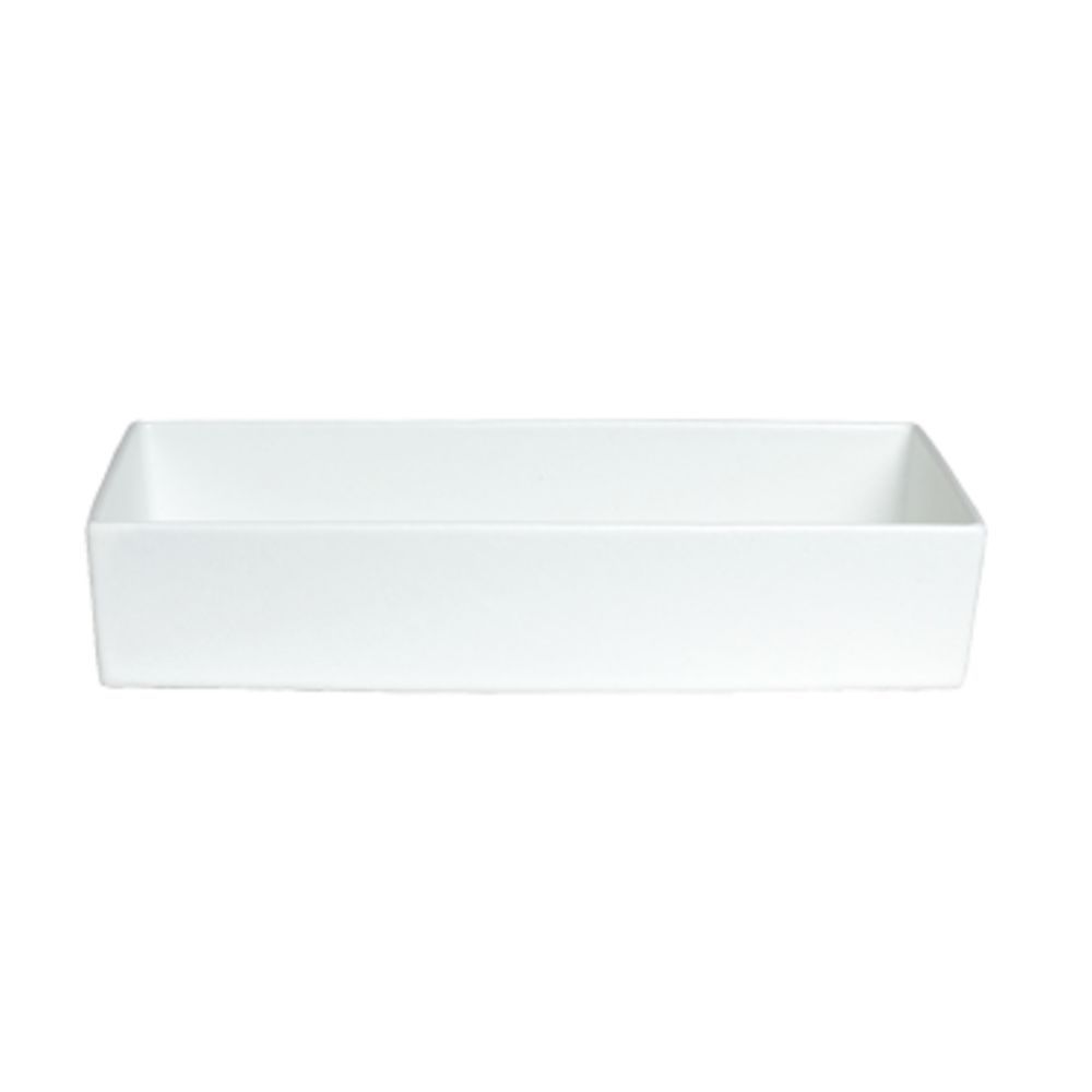 COMP16MW 12.4 qt. Rectangular Straight Sided Salad Bowl - Marble White - Classic Finish - 19.25 x 11.5 in. - 4 in. Deep