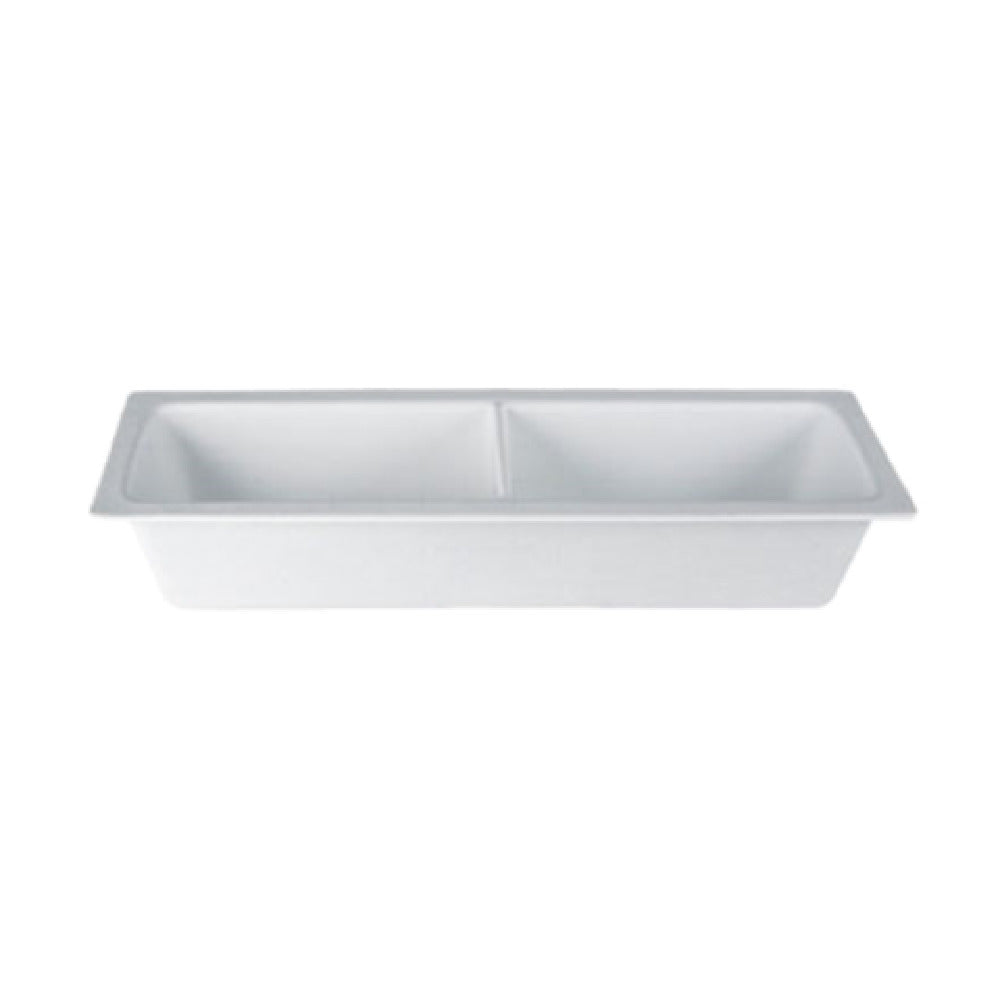 IH2-41DT 3.2 qt. Half Size Long Deep Food Pan 2-4 with Horizontal Divider - Terracotta - 20.67 x 6.3 in. - 3.94 in. Deep