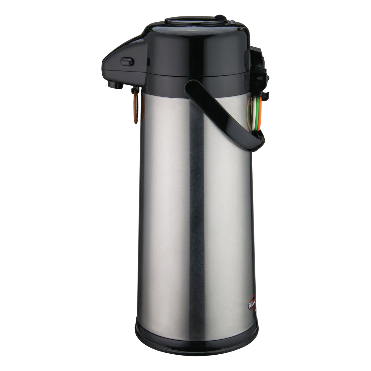 Picture of Winco AP-535 Glass Lined Airpot with Push Button Top, Stainless Steel Body - 3 Liter