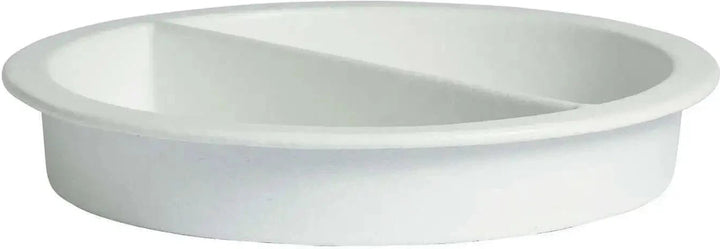 IR121-MOD-WW 5.2 qt. Round Food Pan with Divider - White - Mod Smooth Finish - 15.25 x 15.25 in. - 2.5 in. Deep
