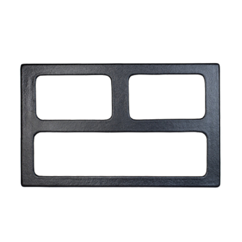 T0B27GB 21.68 x 13.25 in. Cast Aluminum & Resin Coating Single Tile with Three Rectangular Openings to Fit 1 x BUD25 & 2 x BUD23 - Granite Black