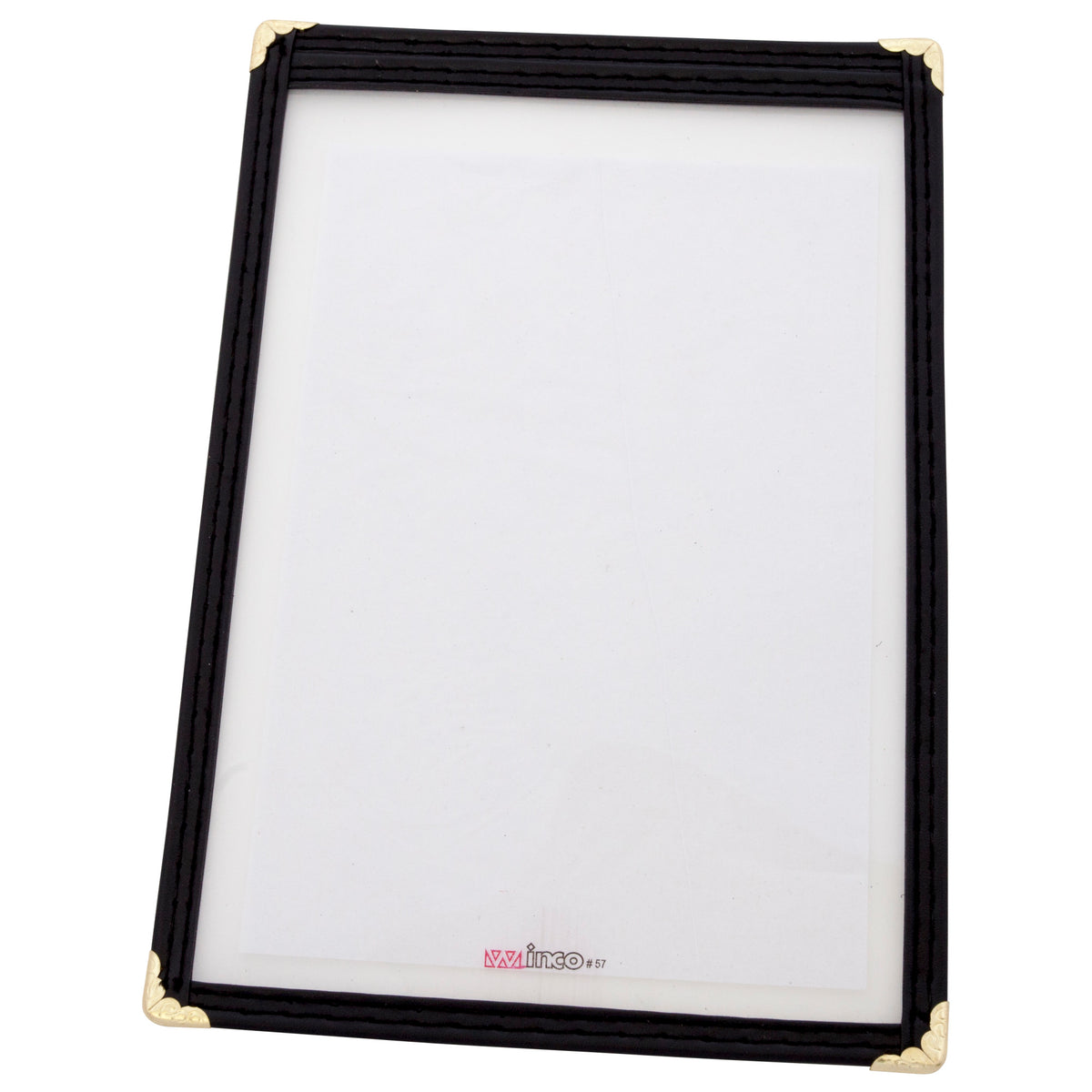Picture of Winco PMC-5K Single Pocket Menu Cover - Black, 6.38 x 9.38 in.