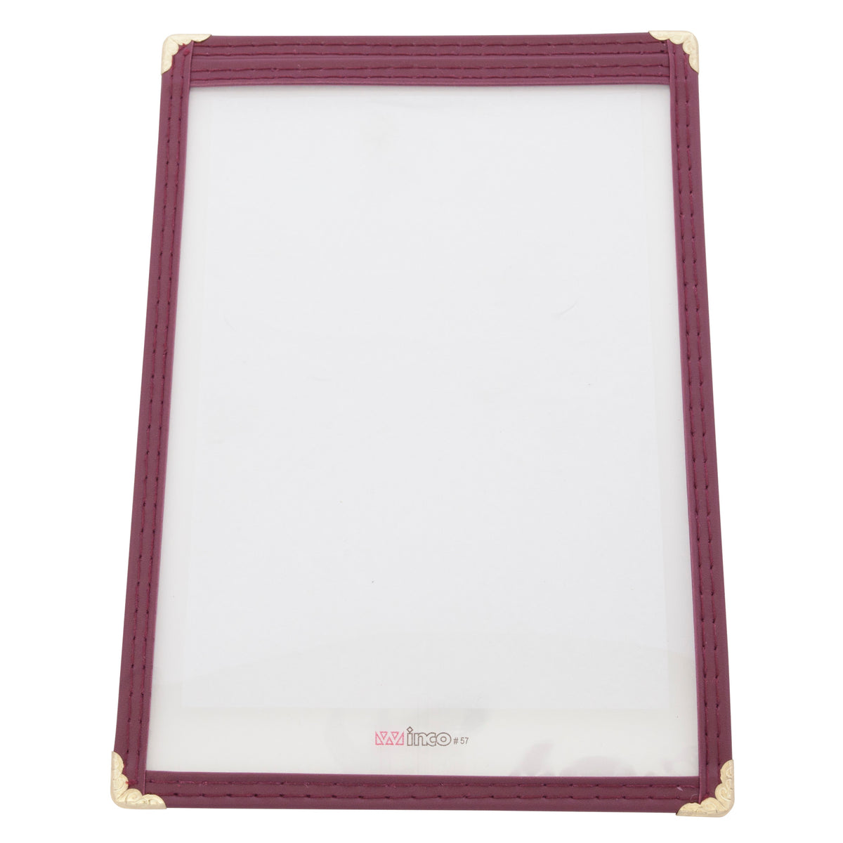 Picture of Winco PMC-5U Single Pocket Menu Cover - Burgundy, 6.38 x 9.38 in.