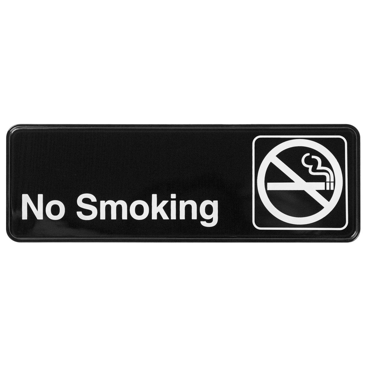 Winco SGN-310 Information NO SMOKING Sign w/ Symbol, 3 x 9, Black