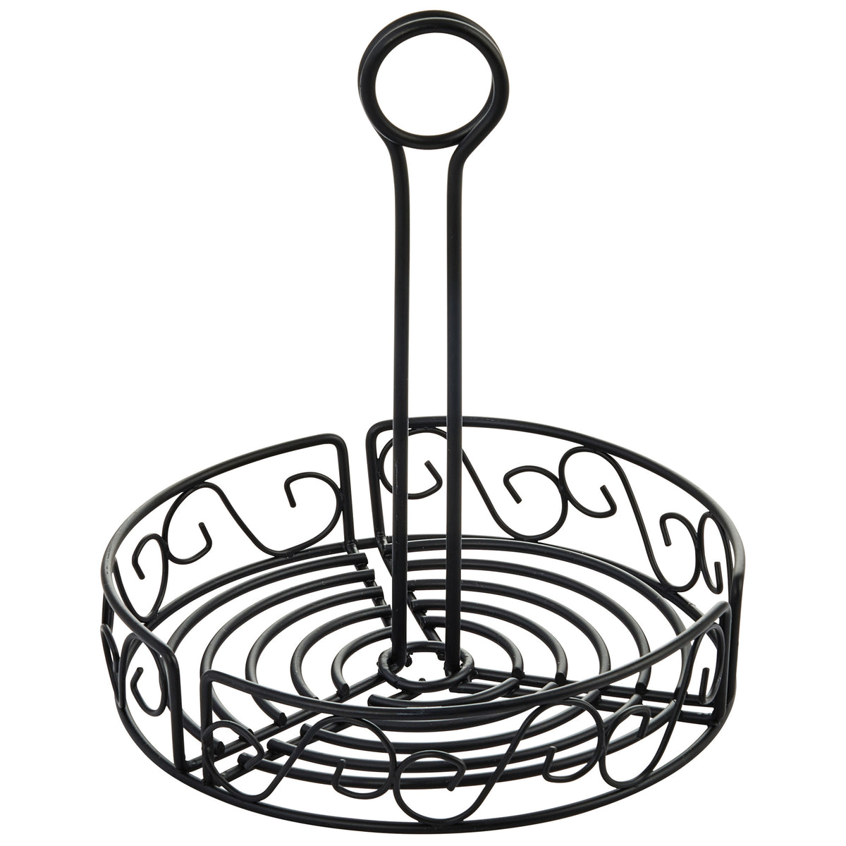 Picture of Winco WBKH-7R 7.5 in. Round Wire Condiment Caddy with 9 in. Handle