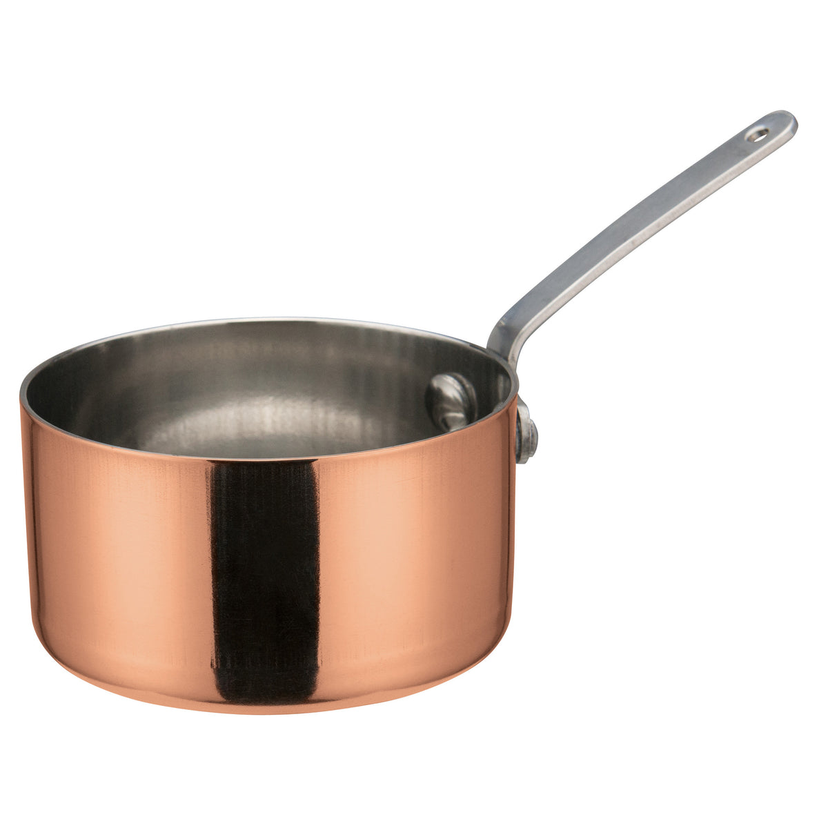 Picture of Winco DCWA-203C Mini Sauce Pan, Copper-Plated - 3.13 Dia. in. x 1.75 in.