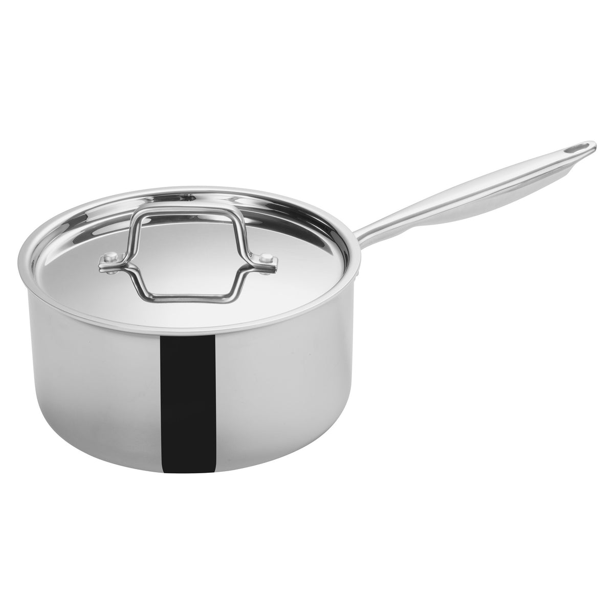 Picture of Winco TGAP-5 Tri-Gen Tri-Ply Stainless Steel Sauce Pan with Cover - 4.5 qt.