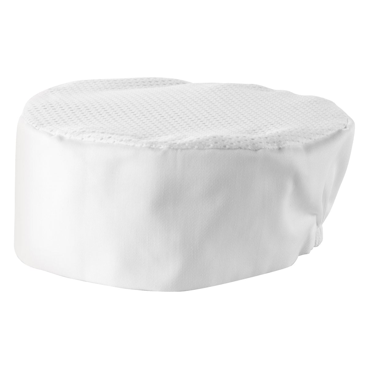 Winco CHPB-3WR Signature Chef Chef Pillbox Hat - Poly-Cotton, White, Regular Size