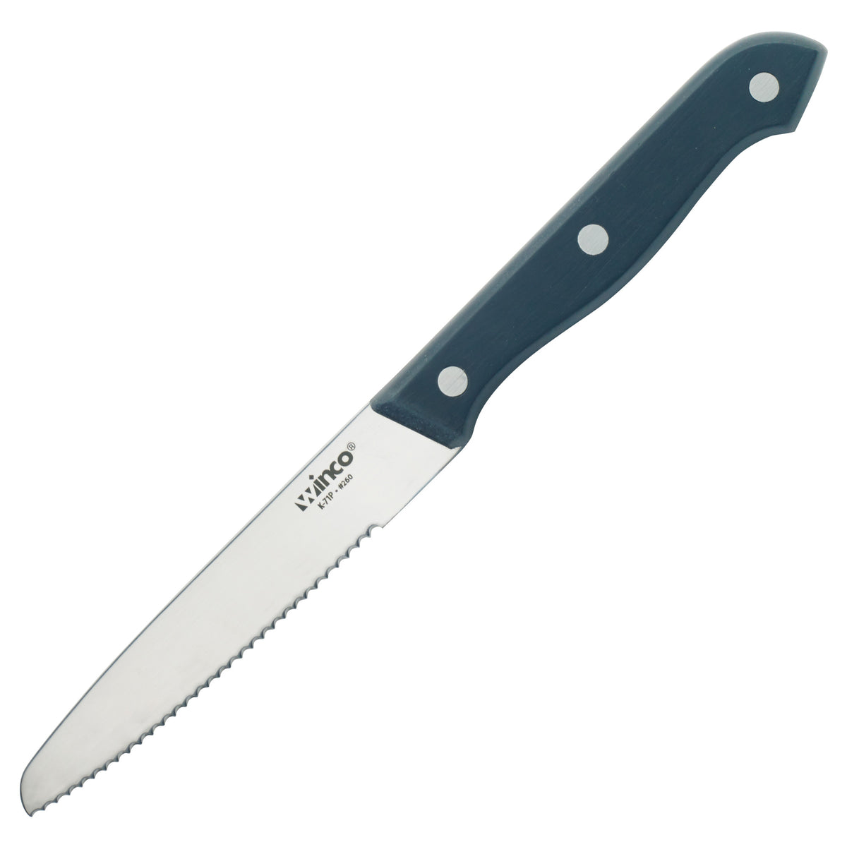 Picture of Winco K-71P Solid Pom Handle Steak Knife, 4.5 in. Blade, Round Tip