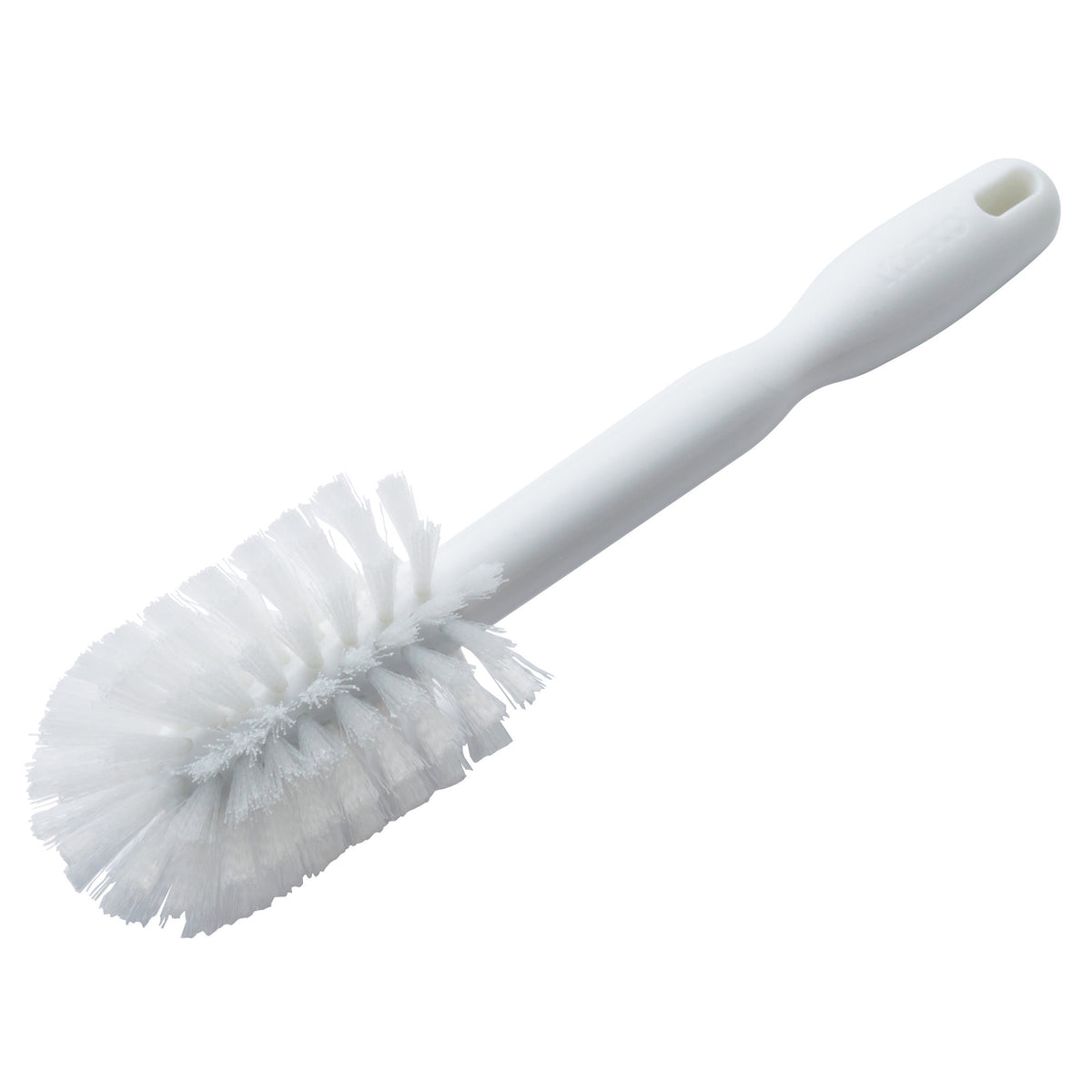 Picture of Winco BRB-12 Bottle Cleaning Brush, 12 x 2.75 in. Dia., Soft Bristles - Plastic Handle, White