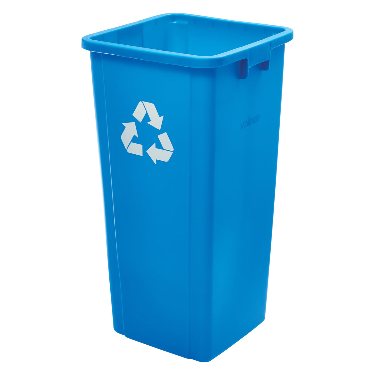 Picture of Winco PTCS-23L Tall Square Trash Can - 23 gal, Blue-Recycle