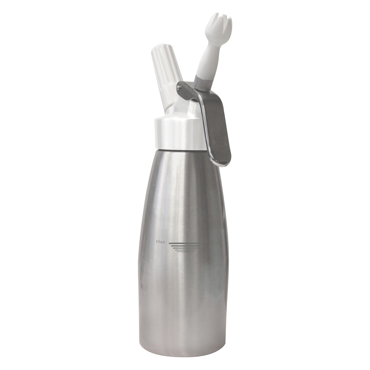 Picture of Winco CW-A05 Whipped Cream Dispenser with 3 Decorating Tips - 1 Pint - 3 in. Dia. x 12 in.