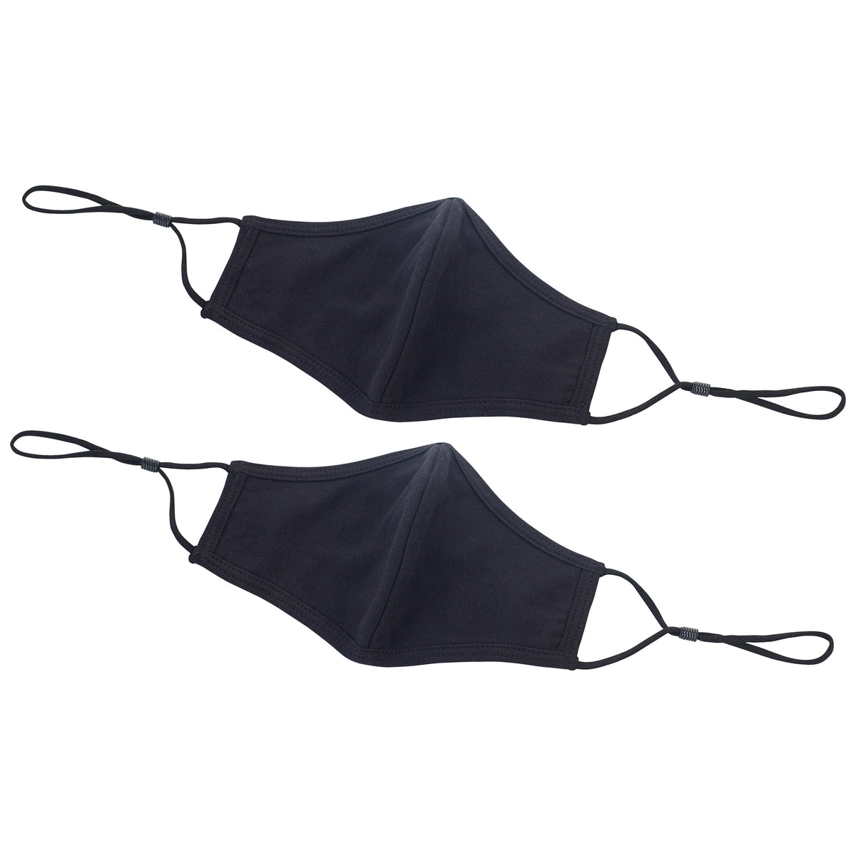 Picture of Winco MSK-2KLXL Reusable & Adjustable Face Mask&#44; 2-Ply Cotton&#44; 100 Percent - Black - Large & Extra Large - Pack of 2