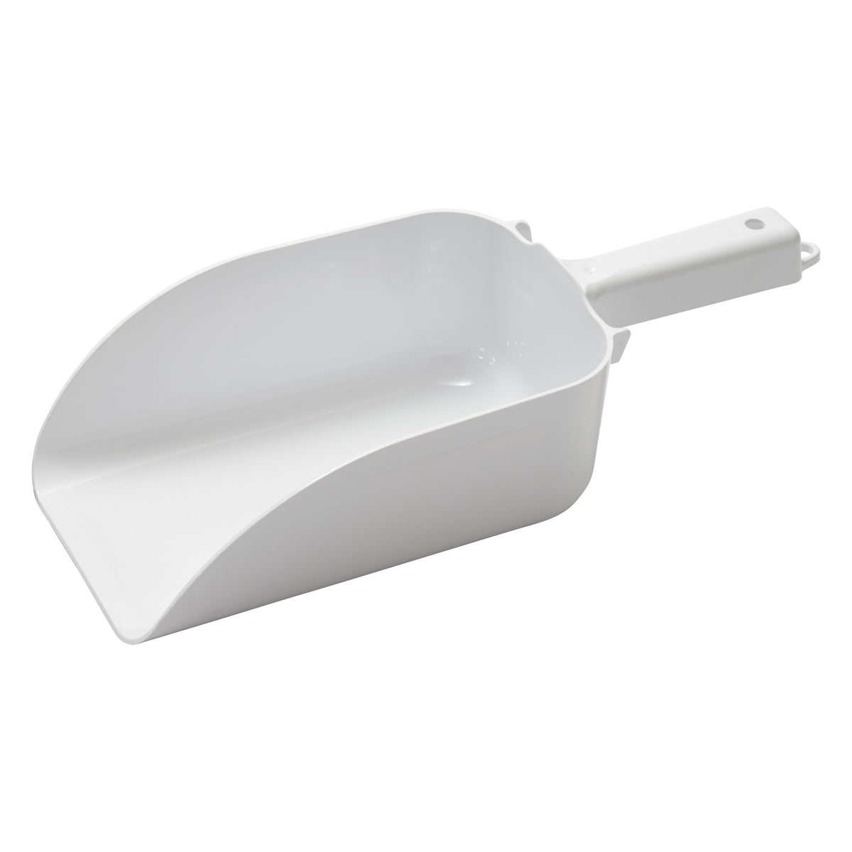 Picture of Winco CR-835W-N Bar Maid 82 oz Polystyrene Flat Bottom Scoop with Hook Handle