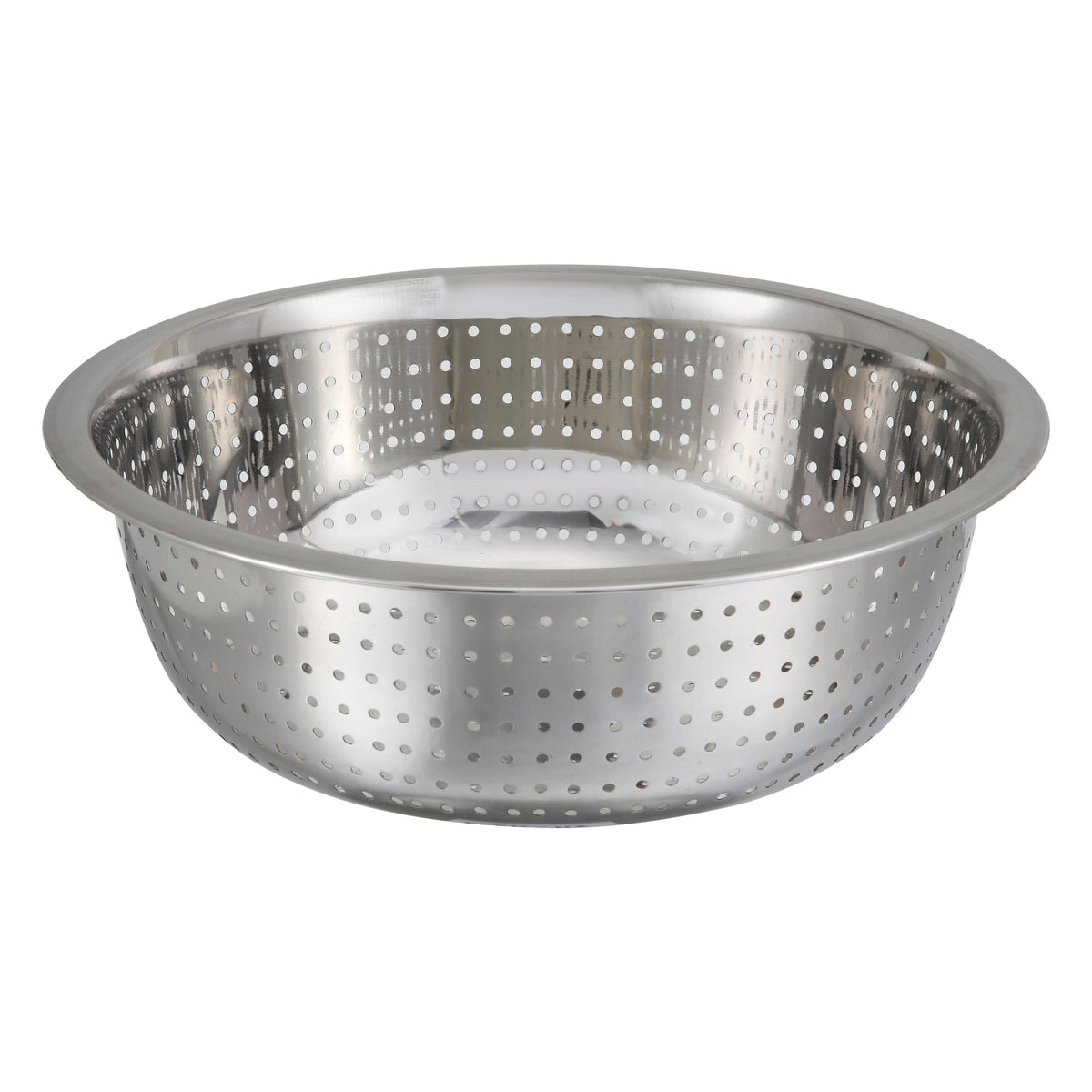 Picture of Winco CCOD-11S 11 in. Dia. Stainless Steel Chinese-Style Colander with 2.5 mm Drain Holes