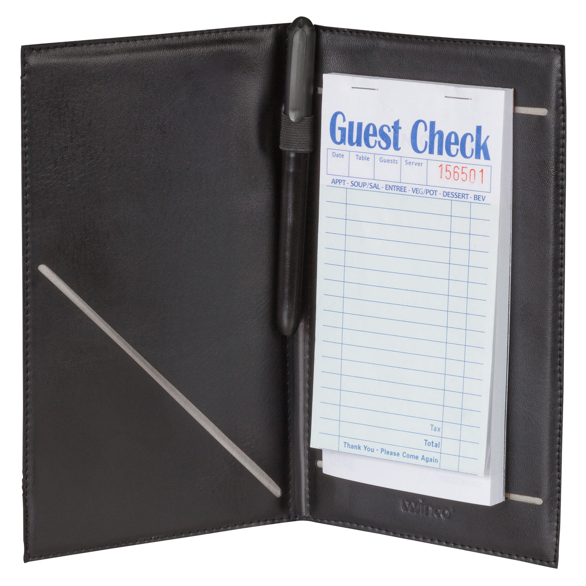 Picture of Winco CHK-2K Check Holder with Elastic Pen Loop, 5.25 x 8.5 in.