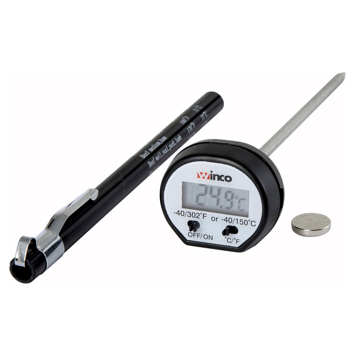 Picture of Winco TMT-DG1 Digital Thermometer, 0.94 in. LCD, 4.75 in. Probe