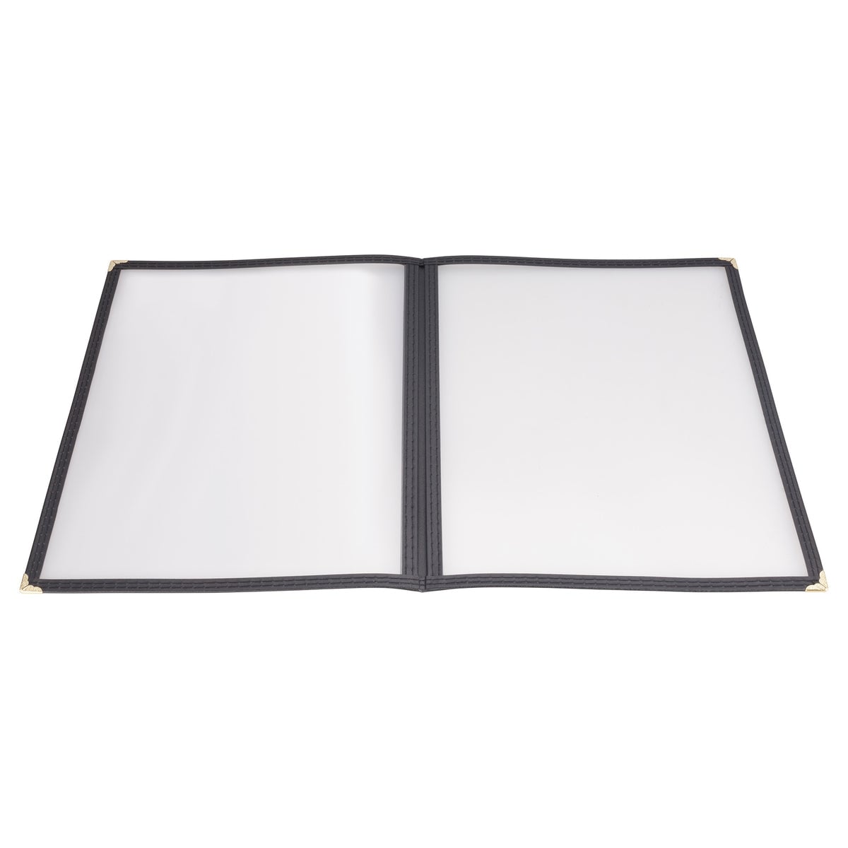Picture of Winco PMCD-9K Book-Fold Double Panel Menu Cover - Black, 9.38 x 12.13 in.