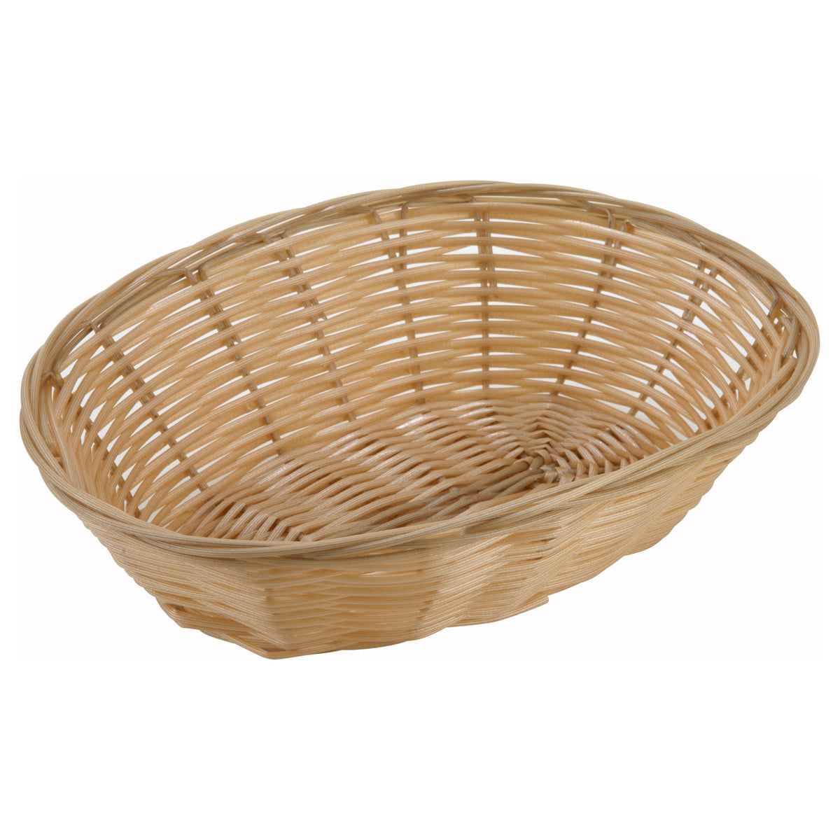 Picture of Winco PWBN-9V Tan Poly Woven Baskets - Oval - 9.5 x 6.5 x 2.75 in.