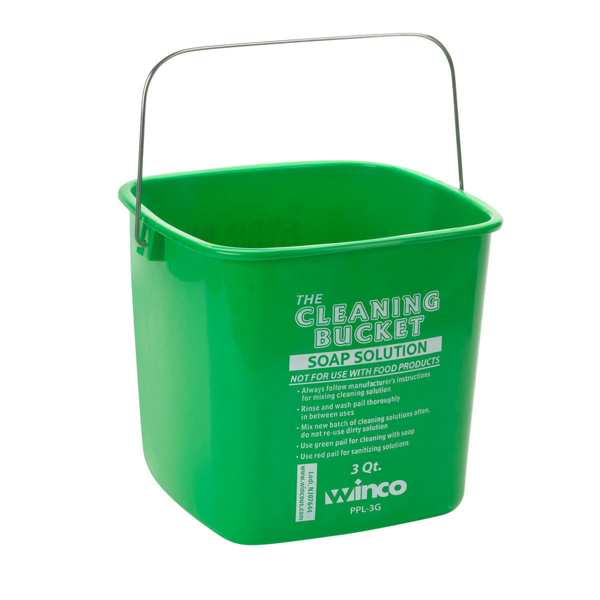 Picture of Winco PPL-3G Cleaning Bucket - Green Soap, 3 qt.