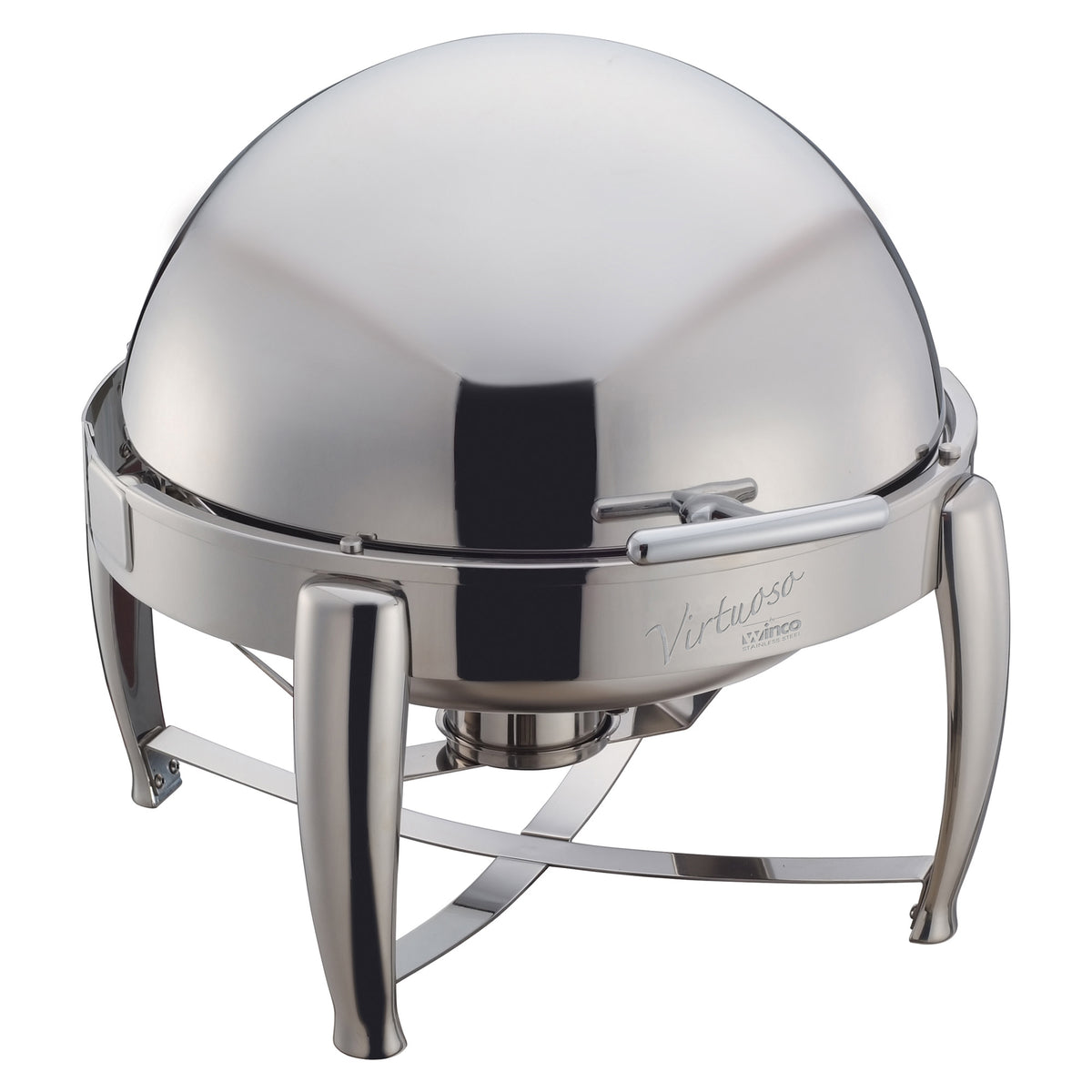 Picture of Winco 103B Virtuoso Collection 6 qt. Full-Size Roll-Top Chafer, Extra Heavyweight - Stainless Steel