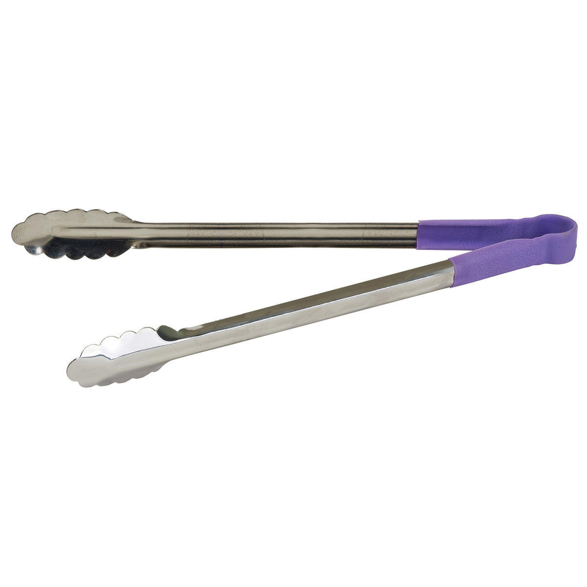 Picture of Winco UTPH-16P Allergen-Free Stainless Steel Utility Tongs - 16 in., Purple