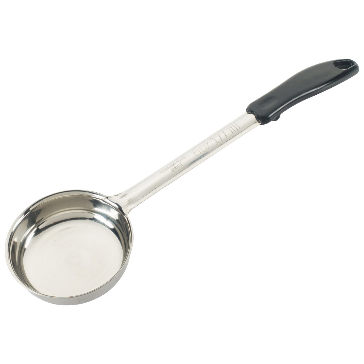 Picture of Winco FPS-6 6 oz Solid Food Portioner, Black, Stainless Steel