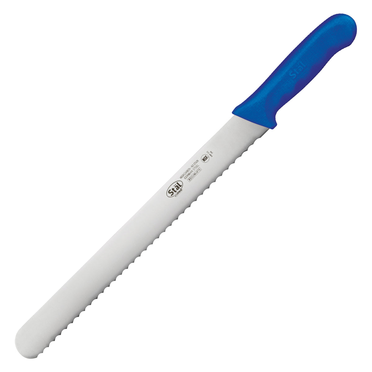 Picture of Winco KWP-121U Stal 12 in. Wavy Edge Slicer - Blue Polypropylene Handle
