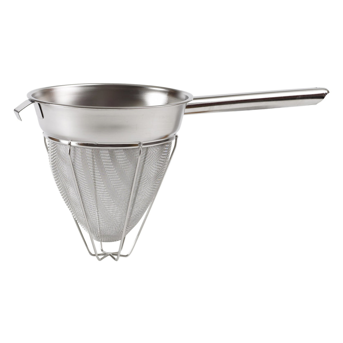 Picture of Winco CCB-10R Hollow Handle Stainless Steel Bouillon Strainer with Extra Fine Mesh, Reinforced - 10 in.
