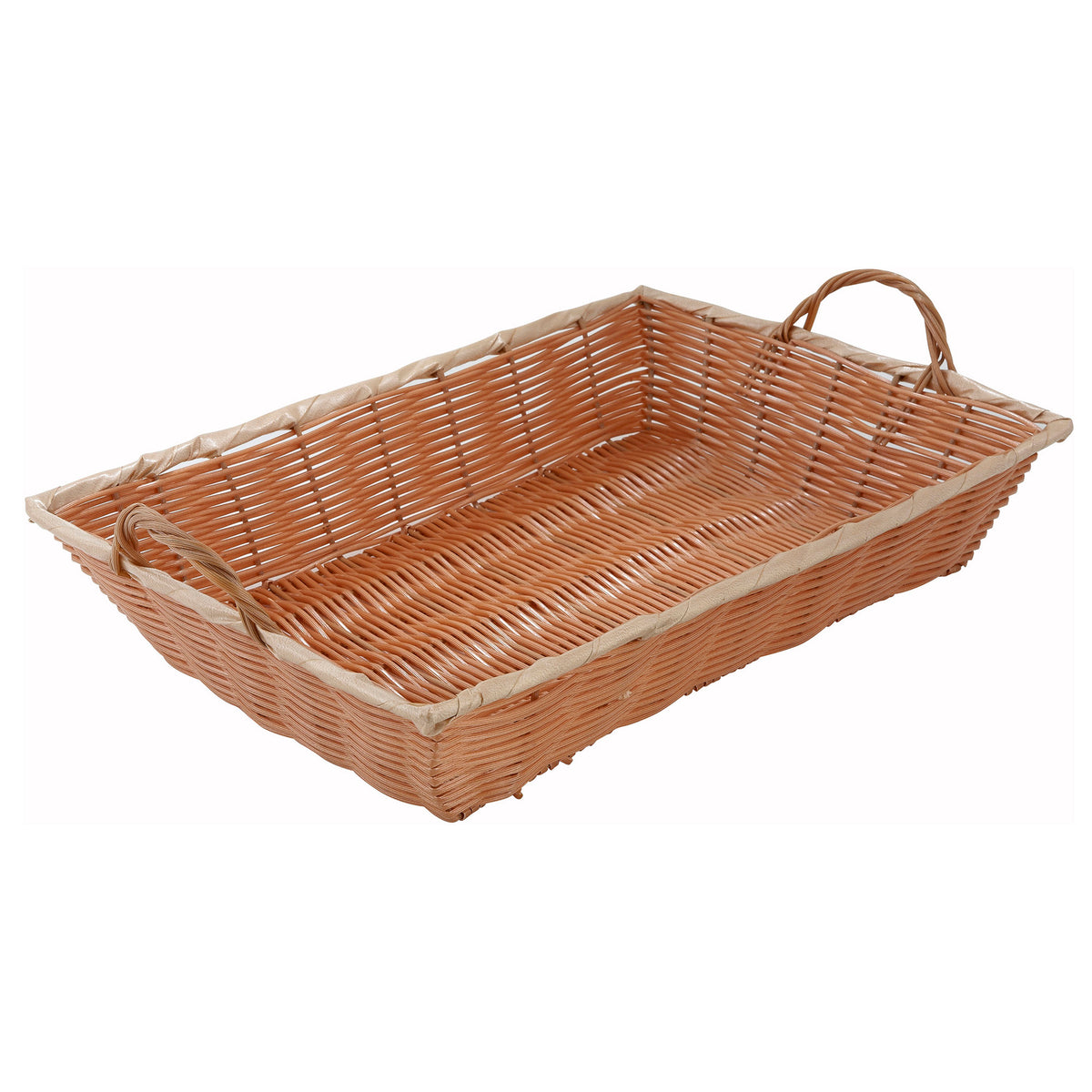 Picture of Winco PWBN-16B Natural Woven Basket, Rectangular with Handles - 16 x 11 x 3 in.