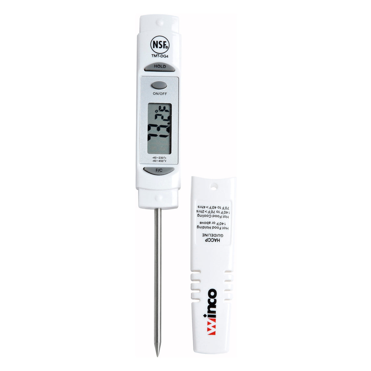 Picture of Winco TMT-DG4 Digital Thermometer, 1.25 in. LCD, 3.13 in. Probe, White