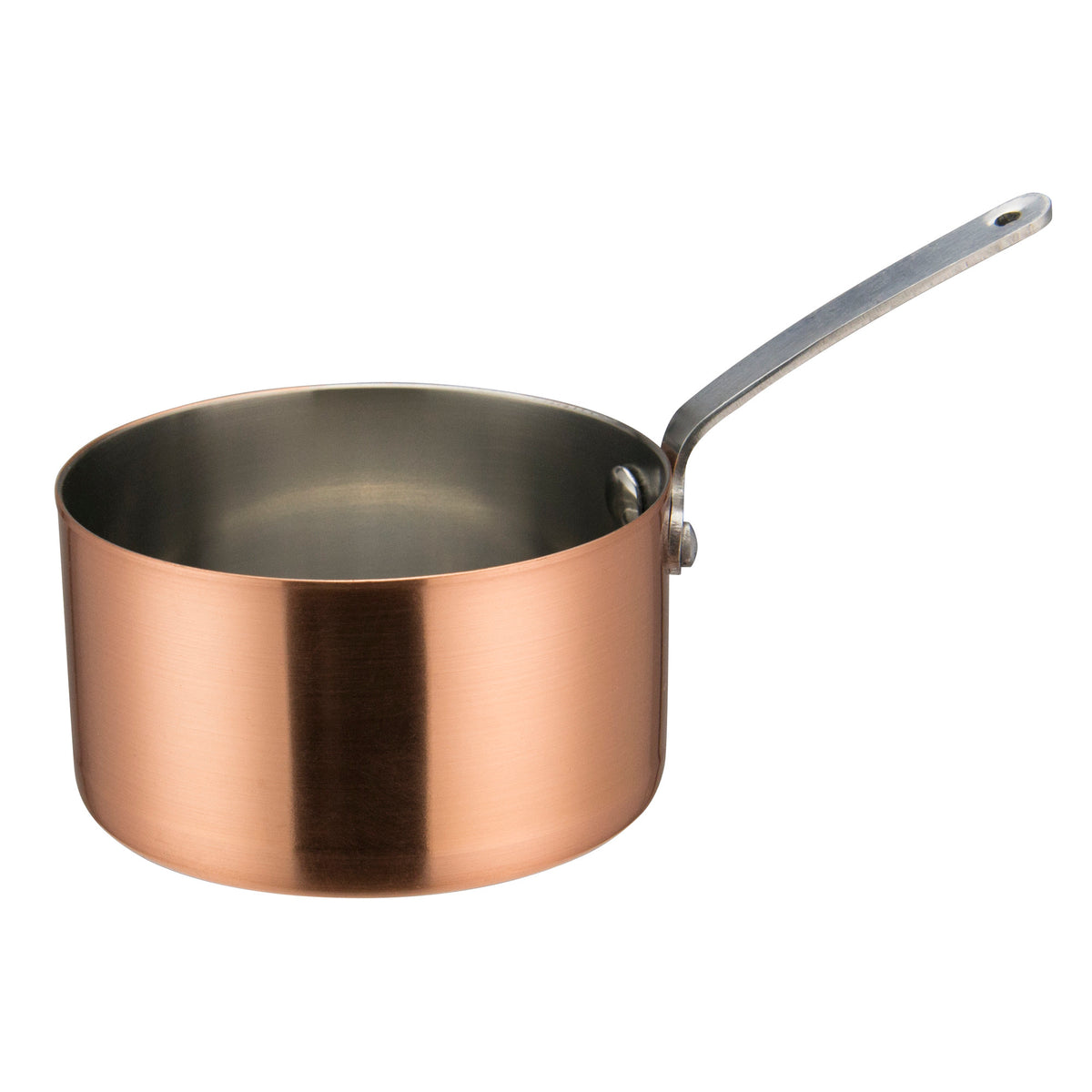 Picture of Winco DCWA-204C Mini Sauce Pan, Copper-Plated - 3.5 Dia. in. x 2 in.