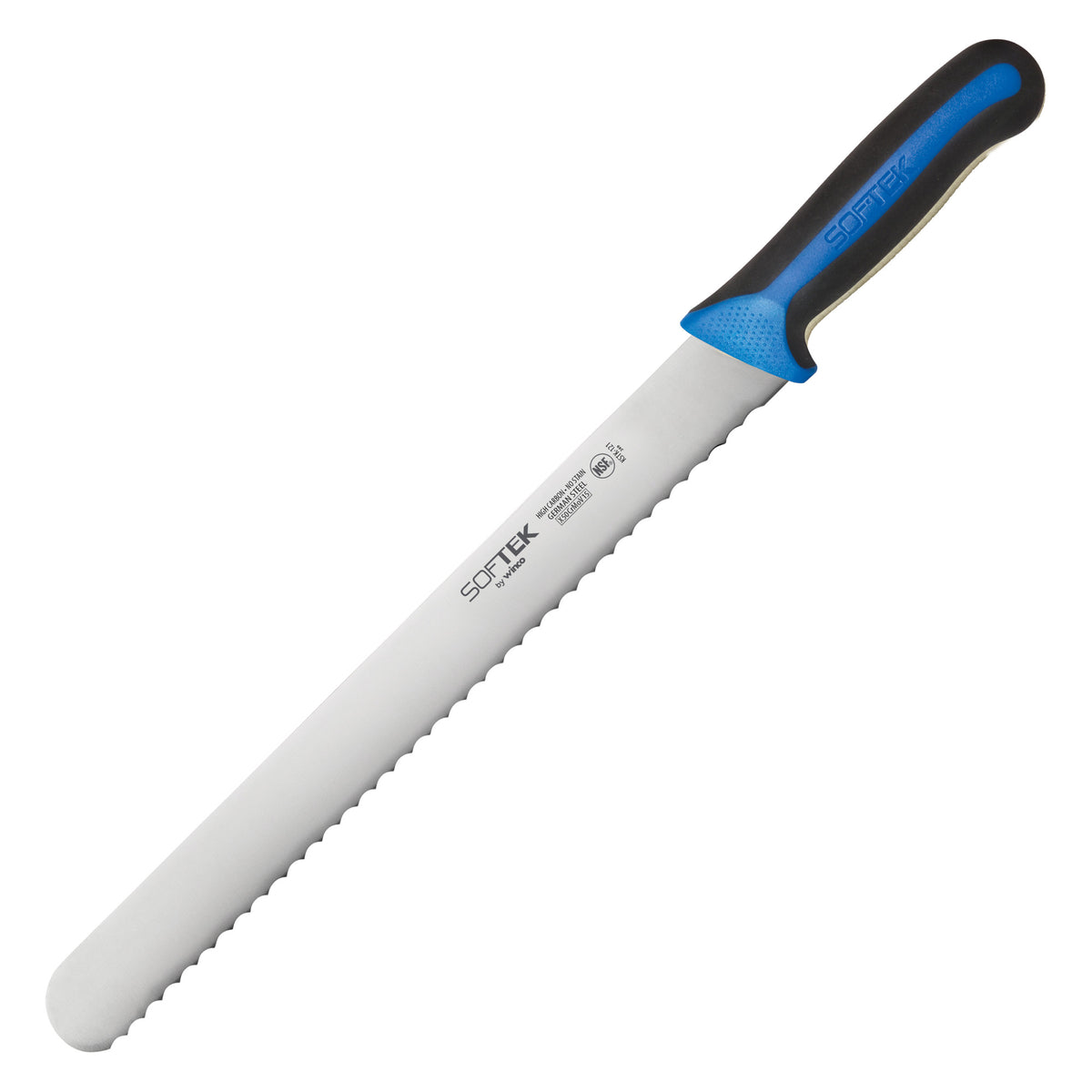 Picture of Winco KSTK-121 Sof-Tek 12 in. Wavy Edge Slicer, Straight, Soft Grip Handle