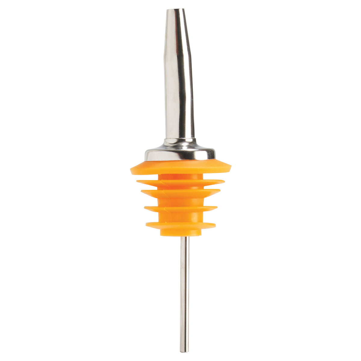 Picture of Winco PPM-6 Oversized Metal Pourer, Tapered Spout, Yellow Plastic Stopper