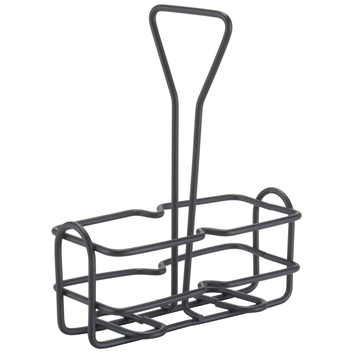 Picture of Winco WH-3K Black Cruet Rack for 6 oz Oil & Vinegar Bottles